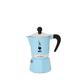 Bialetti Rainbow Caffettiera Colorata, Alluminio, Azzurro, 6 Tazze, Light Blue, 30 x 20 x 15 cm