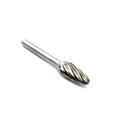 TEMO SF-5 NF Aluminum Cut Carbide Rotary Burr File 1/2 Inch (12.7 mm) Head Round Tree 1/4 Inch (6.35 mm) Diameter 2 Inch (50.8 mm) Long Shank