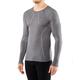 FALKE Herren Baselayer-Shirt Wool-Tech Round Neck M L/S SH Wolle Schnelltrocknend 1 Stück, Grau (Grey-Heather 3757), S