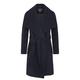 De la Creme - Navy Blue Women`s Winter Wool Cashmere Wrap Coat with Large Collar Size 12