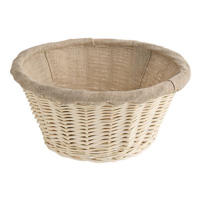 Matfer Bourgeat 118511 9 1/2" Linen Lined Wicker Round Banneton Proofing Basket