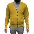 Relco Mens Skinhead Mod Waffle Knit Cardigan (X Large, Mustard)