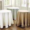 Essential Tablecloth - Fringed Natural Burlap, 90" - Ballard Designs Fringed Natural Burlap 90" - Ballard Designs