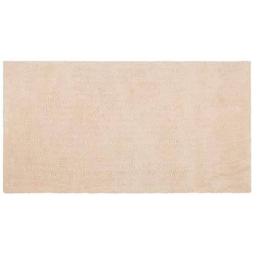 Läufer Teppich Hellbeige Polyester 80 x 150 cm Rechteckig Hochflor Modern Maschinengetuftet Fußbodenheizung Geeignet Wohnzimmer Schlafzimmer