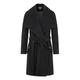 De la Creme - Black Women`s Winter Wool Cashmere Wrap Coat with Large Collar Size 20