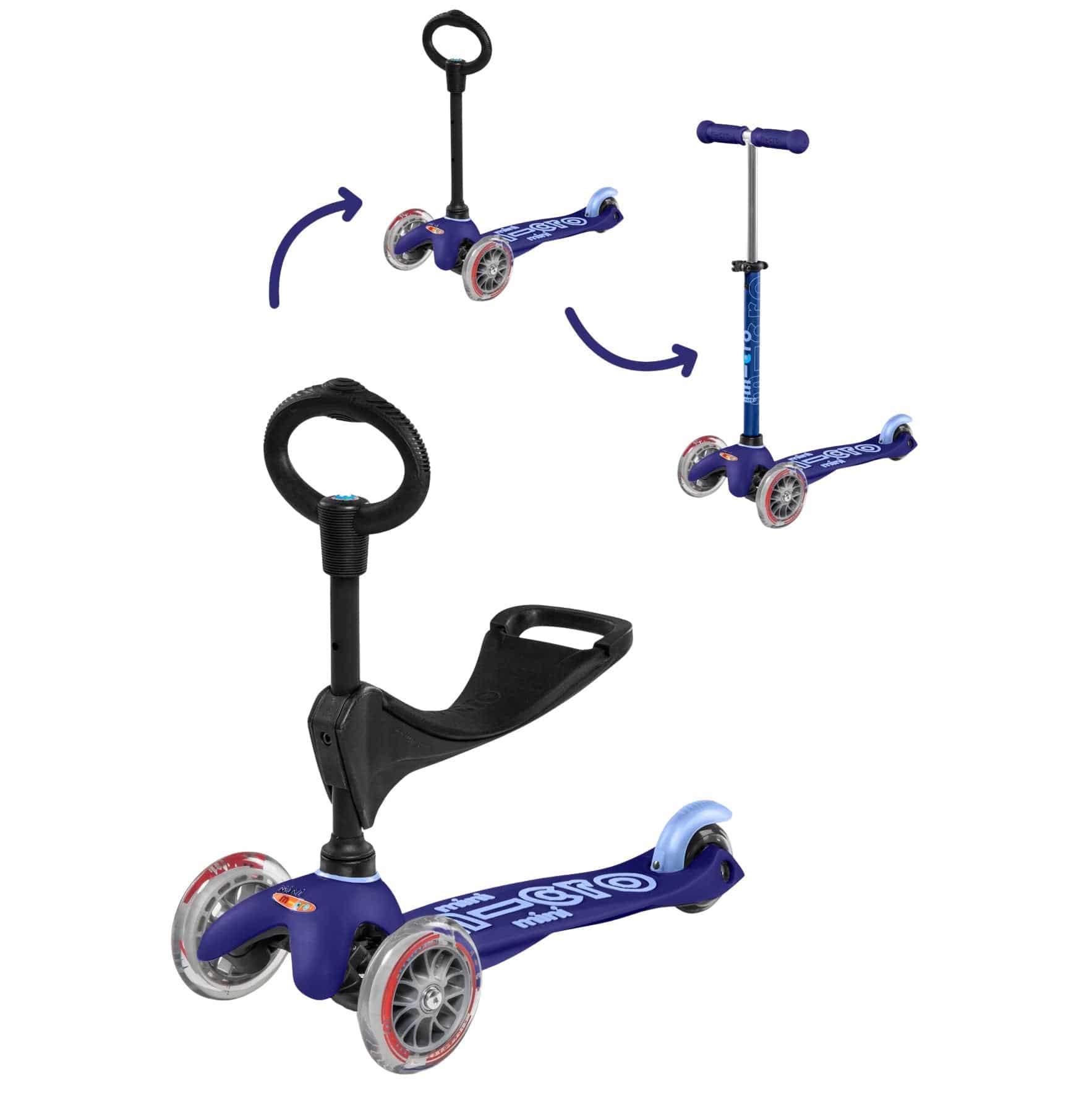 Micro Kickboard Micro Mini 3-in-1 Deluxe Scooter - Blue
