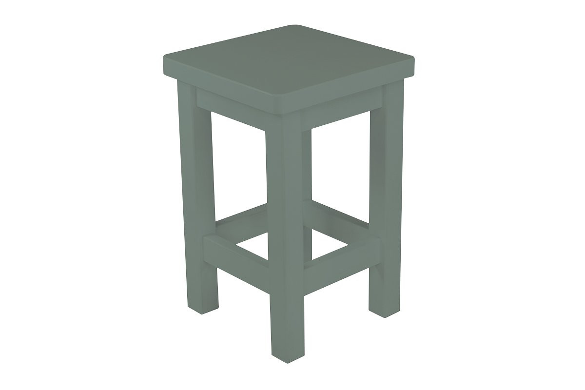 Tabouret en bois droit - Gris