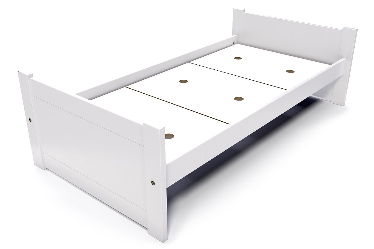 Lit 90x190 1 place bois hêtre Solo - Blanc