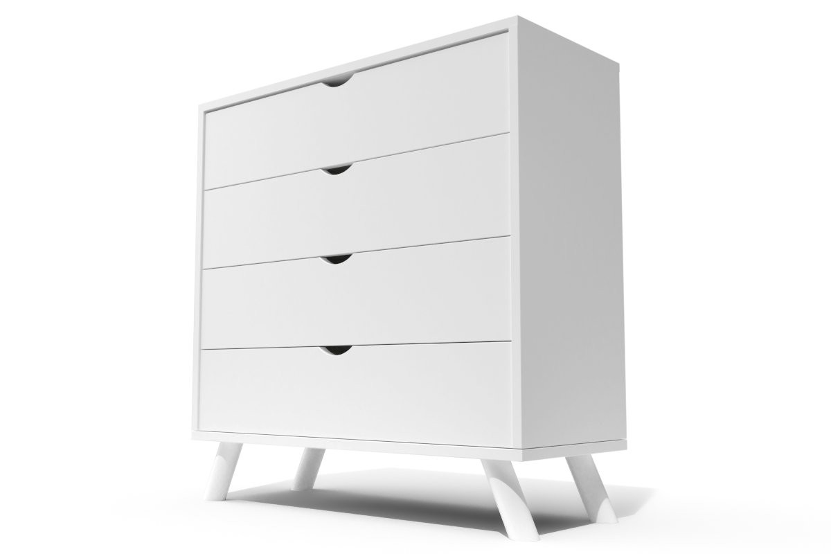 Commode Scandinave en bois massif Viking - Blanc