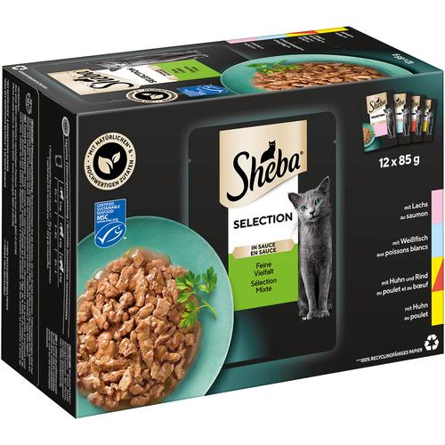 48x85g Selection in Sauce Feine Vielfalt Sheba Katzenfutter nass