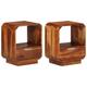 vidaXL Table de chevet avec tiroir 2 pcs Bois de Sesham 40 x 30 x 50cm