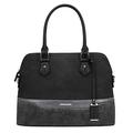 David Jones - Women's Bugatti Handbag - Multicolor Top Handle Shoulder Bag - Lady Tote Medium Size - PU Faux Leather Satchel - Elegant Crossbody Bag - Everyday Fashion Classic Designer - Black