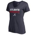 Women's Fanatics Branded Navy Atlanta Braves Fade Out V-Neck T-Shirt