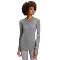 FALKE Damen Baselayer-Shirt Wool-Tech Round Neck W L/S SH Wolle Schnelltrocknend 1 Stück, Grau (Grey-Heather 3757), M