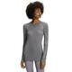 FALKE Damen Baselayer-Shirt Wool-Tech Round Neck W L/S SH Wolle Schnelltrocknend 1 Stück, Grau (Grey-Heather 3757), M