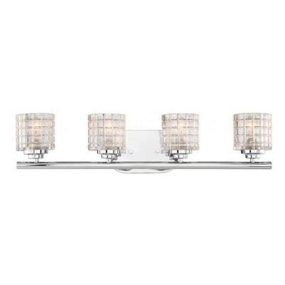 Nuvo Lighting 66444 - 4 Light Polished Nickel Clear Glass Shade Vanity Light Fixture (VOTIVE 4 LIGHT VANITY)