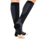 Orthosleeve FS6+ Foot and Calf Bracing Sleeve, circulation booster, Plantar Fasciitis, Heel pain and Shin Splint Relief. 1 Pair - Large Black