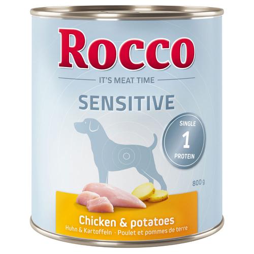 12 x 800g Huhn & Kartoffel Rocco Sensitive Hundefutter nass