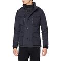 Schott NYC Men's Field Parka Long Sleeve Jacket, Blue (Navy), Small