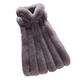 HOMEBABY Women Faux Fur Gilets, Girls Sleeveless Jacket Winter Body Warm Vest Coat Hooded Waistcoat Gilet Fluffy Hoodies Cardigan Outwear Size 8-20 (Deep Gray, UK:14)
