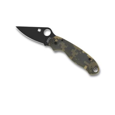 Spyderco Para 3 Folding Knife G-10 Steel Plain Edge Digital Camo Handle Black Blade C223GPCMOBK