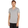 Tommy Jeans Herren T-Shirt Kurzarm TJM Original V-Ausschnitt, Grau (Light Grey Heather), XS