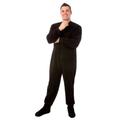 Big Feet PJs Black Micro-Polar Fleece Adult Footed Pyjamas w/ Bum-Flap (203) (Medium)