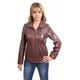 Womens Classic Zip Up Real Leather Jacket Ladies Semi Fitted Lambskin Coat Julia Brown (18)