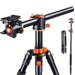 K&F Concept 76 inch Twist lock Camera Tripod,Professional Center Axis Horizontal Tripods with Detachable Monopod,360 Degree Ball Head,Quick Release Plate Compatible with DSLR Cameras T254A6+BH-28L