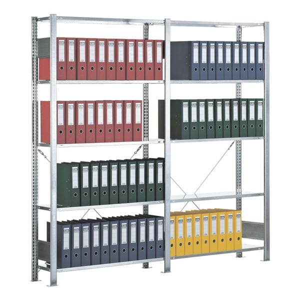SCHULTE Lagertechnik Steckregal-Set »Multiplus 6 OH« einfache Tiefe grau, 200x200x30 cm