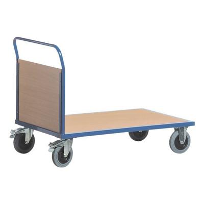 Stirnwandwagen 100x70 cm Holz-Ladefläche blau, ROLLCART, 112x99x70 cm