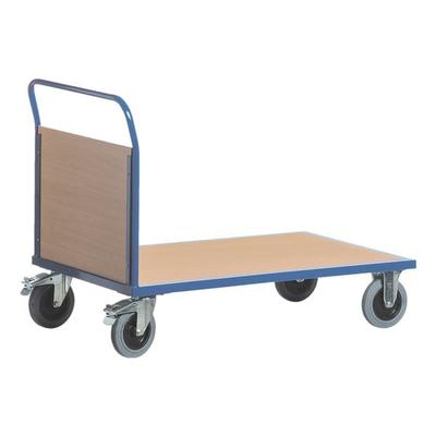 ROLLCART Stirnwandwagen 100x70 cm Holz-Ladefläche blau, 112x99x70 cm
