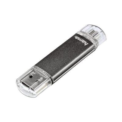 Hama USB-Stick »Laeta Twin« schwarz, 1.8x7x0.85 cm