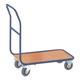 ROLLCART Magazinwagen mit Querrohr 80x50 cm Holz-Ladefläche blau, 90x90x50 cm