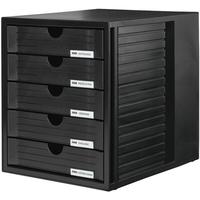 Schubladenbox »SYSTEMBOX« mit 5 Schubladen geschlossen schwarz, HAN, 23.8x30.5x4.5 cm