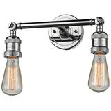 Bare Bulb 5"H Polished Chrome 2-Light Adjustable Wall Sconce