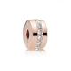 Pandora Timeless Women's 14k Rose Gold-Plated Sparkling Row Spacer Cubic Zirconia Clip Charm for Bracelet, No Box