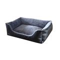 Nobby 60668 Komfort Bett eckig Cali, schwarz-hellgrau, 60 x 40 x 19 cm