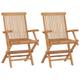 vidaXL Folding Garden Chairs 2 pcs Solid Teak Wood