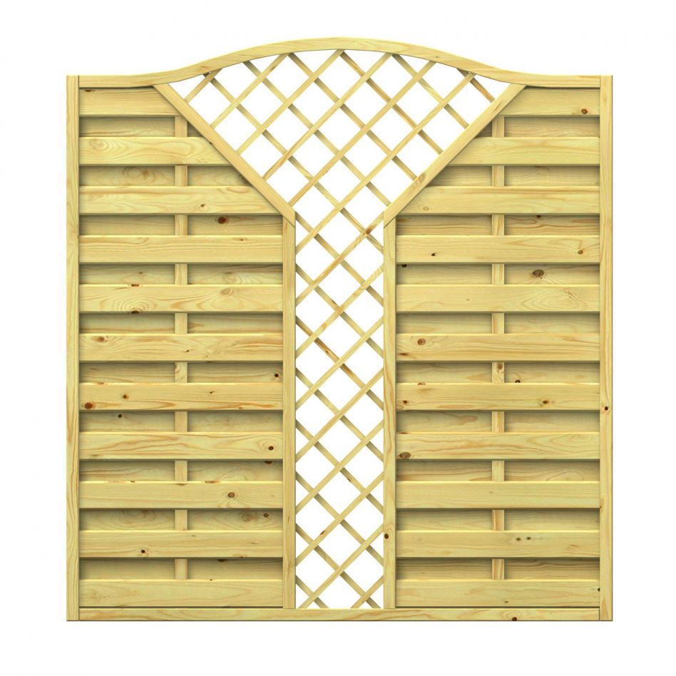 Wellker Sichtschutzzaun KDI Holz Krone V-Gitter Sichtschutz Lamellenzaun Image
