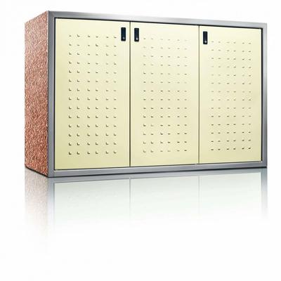 Paul Wolff Mülltonnenbox SILENT Trend Reinweiß 3er Box Mülltonnenverkleidung, 120 L, Sichtbeton Image