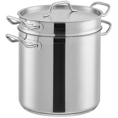 Vigor SS1 Series 16 Qt Stainless Steel Aluminum-Clad Double Boiler Set
