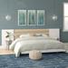 Brayden Studio® Cretys Platform Bed Wood in Brown/White | 39.6 H x 113.4 W x 84 D in | Wayfair BRAY3372 38184897