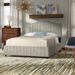 Brayden Studio® Perras Low Profile Standard Bed Upholstered/Cotton in Black | 51 H x 56 W x 78 D in | Wayfair BRYS9213 36857254
