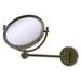 Allied Brass Modern & Contemporary Distressed Magnifying Makeup/Shaving Mirror Metal in Yellow | 10 H x 10 W x 11 D in | Wayfair WM-5D/4X-ABR