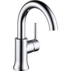 Delta Trinsic® Bathroom Single Hole Bathroom Faucet w/ Drain Assembly & Diamond Seal Technology, Metal in Gray | Wayfair 559HA-GPM-DST
