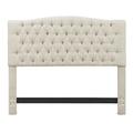 Elle Decor Celeste Tufted Padded Headboard w/ Contemporary Button Tufting Upholstered/Linen in Brown | 52.25 H x 78 W x 3.5 D in | Wayfair FF16061H