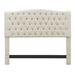 Elle Decor Celeste Tufted Padded Headboard w/ Contemporary Button Tufting Upholstered/Linen in Brown | 52.25 H x 78 W x 3.5 D in | Wayfair FF16061H