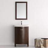 Radley Ebern Designs 25" Free-Standing Single Sink Bathroom Vanity Set Wood/Ceramic in Brown | 34.8 H x 24.6 W x 19 D in | Wayfair