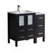 Ebern Designs Jolie 36" Free-Standing Single Sink Bathroom Vanity Set Wood/Ceramic in Brown | 33.75 H x 36 W x 18.13 D in | Wayfair